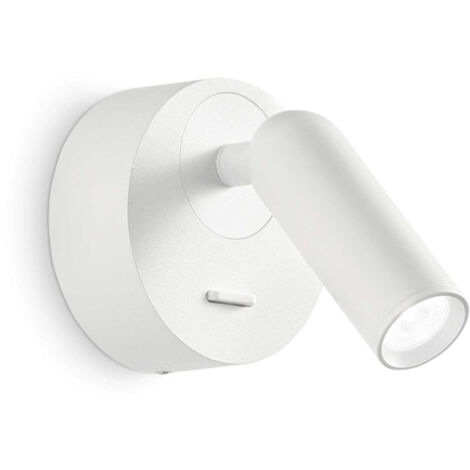 Applique Moderna Bean Round Metallo Bianco Led 3W 3000K Luce Calda