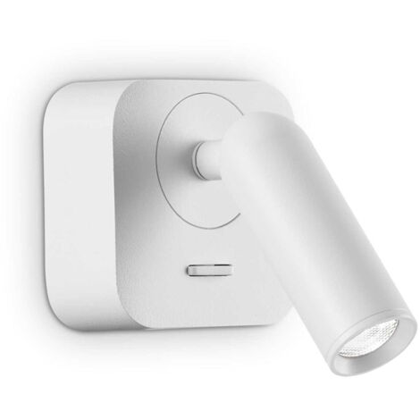 Applique Moderna Bean Square Metallo Bianco Led 3W 3000K Luce Calda