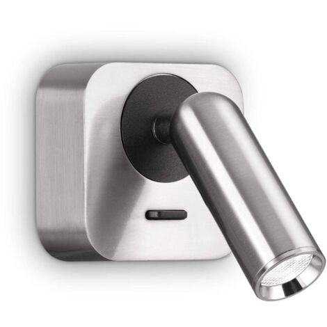 Applique Moderna Bean Square Metallo Cromo Led 3W 3000K Luce Calda