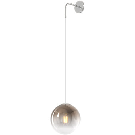Applique Moderna Big Eclipse Metallo Cromo Vetro Bronzo 1 Luce E27