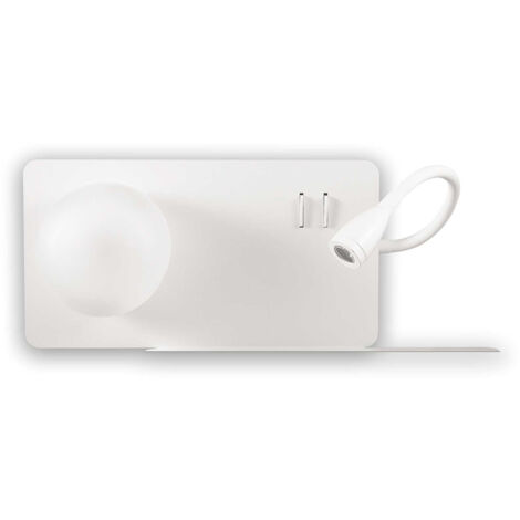 Applique Moderna Book-2 Metallo Bianco 2 Luci 3W 3000K Luce Calda