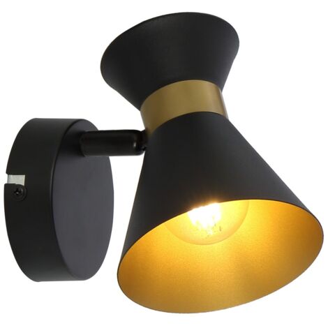 Applique moderna Breda nero/oro 1xE14 40W Reality in metallo