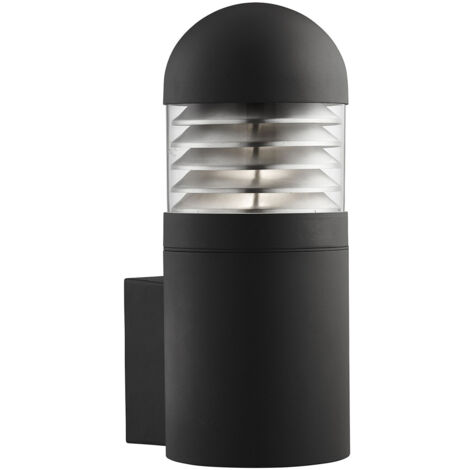 Applique Moderna Bronx Alluminio Nero Vetro Trasparente 1 Luce E27