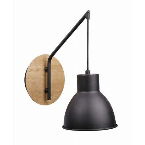 Applique moderna Candellux Vario nero/legno E27 60W IP20