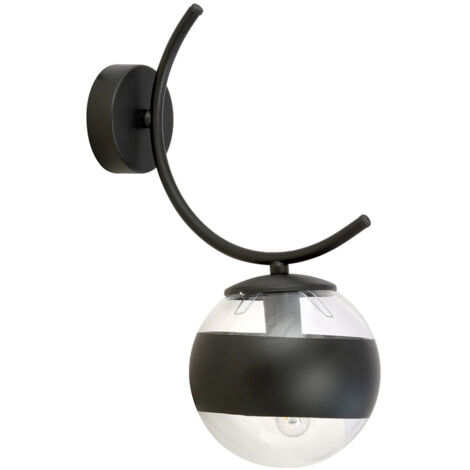 Applique Moderna Coeo Acciaio Nero 1 Luce E14 Ip20