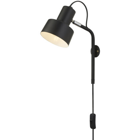 Applique Moderna Conico Acciaio Bianco Nero 1 Luce E14