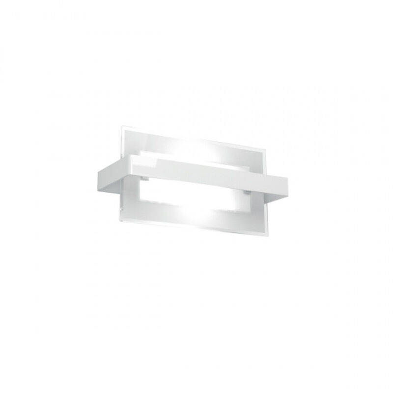 Image of Top-light - Applique Moderna Cross Metallo e Vetro Bianco 2 Luci E27 29Cm - Bianco