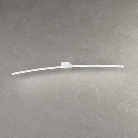 Applique Moderna Curved Metallo Bianco Diffusore Bianco Led 14,4W Naturale 90Cm