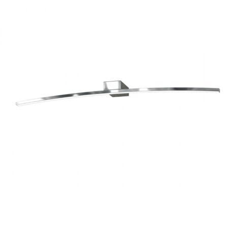 Applique Moderna Curved Metallo Cromo Diffusore Bianco Led 11,2W Calda 70Cm