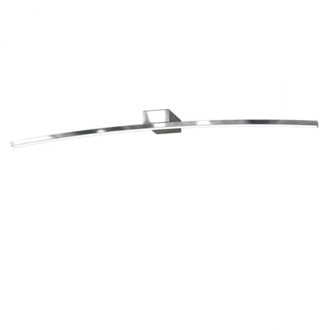 Applique Moderna Curved Metallo Cromo Diffusore Bianco Led 14,4W Calda 90Cm