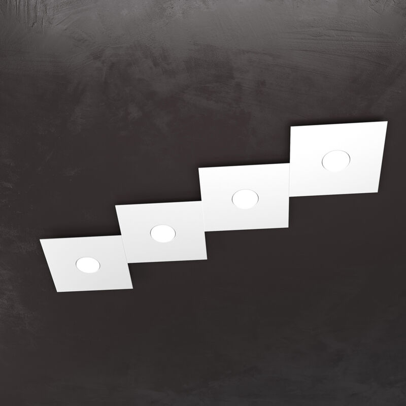 Applique Moderna Eccentric Metallo Bianco 4 Luci