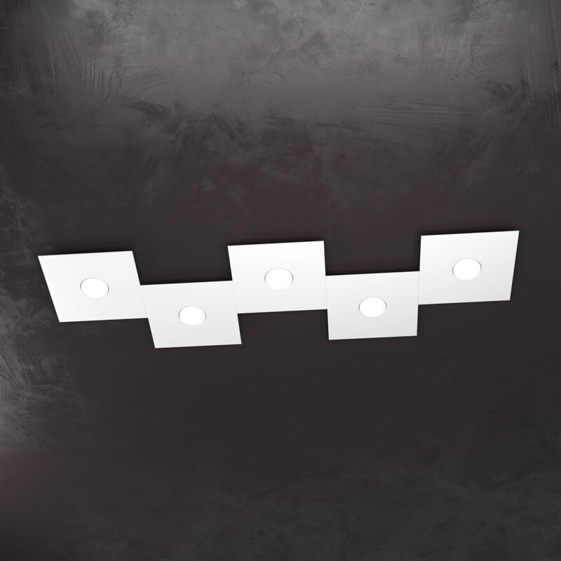 Applique Moderna Eccentric Metallo Bianco 5 Luci