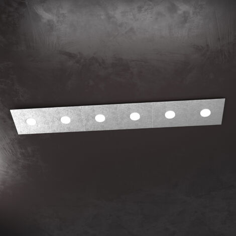 Applique Moderna Eccentric Metallo Foglia Argento 6 Luci Gx53