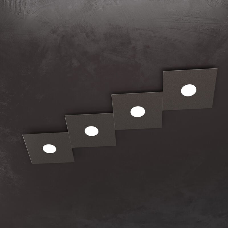 Applique Moderna Eccentric Metallo Marrone 4 Luci