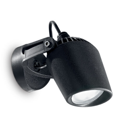 Applique Moderna Elio Materie Plastiche Nero 1 Luce Gu10
