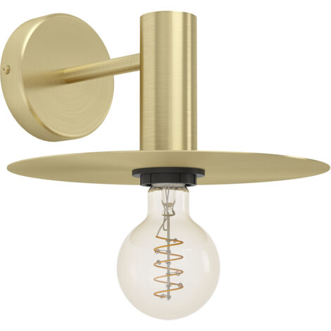 Applique Moderna Escandell Acciaio Ottone Spazzolato 1 Luce E27