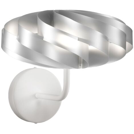Applique Moderna Flat Polilux ® Argento E Metallo 1 Luce E14