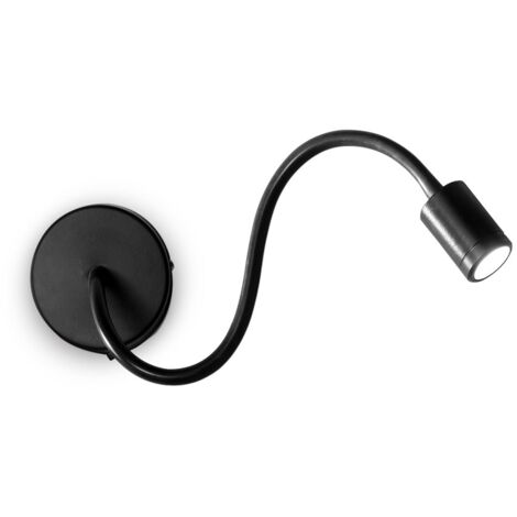 Applique Moderna Focus-1 Metallo Nero Led 4W 3000K Luce Calda