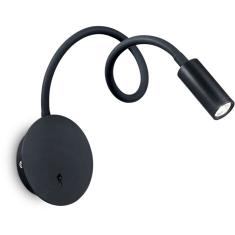 Applique Moderna Focus-2 Metallo Nero Led 3,5W 3000K Luce Calda