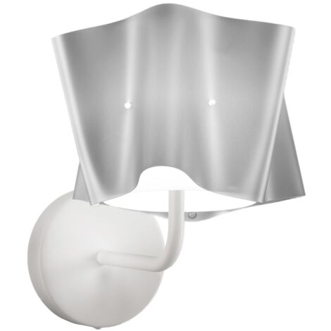 Applique Moderna Folio Polilux ® Argento E Metallo 1 Luce E27
