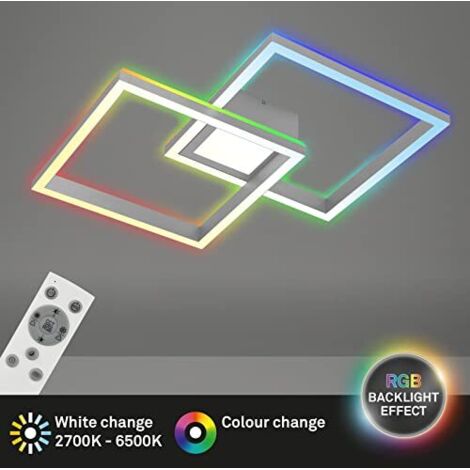 Applique Moderna Frame Back Metallo Argento 60Cm Led Integrato 42W