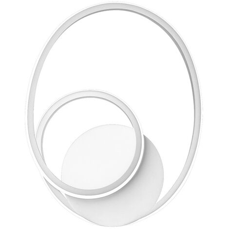 Applique moderna gea luce diva a led alluminio silicone lampada parete, finitura metallo bianco