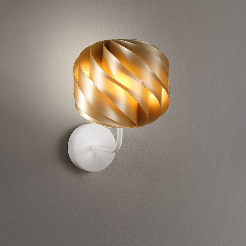 Image of Applique Moderna Globe 1 Luce In Polilux Oro Made In Italy - Oro