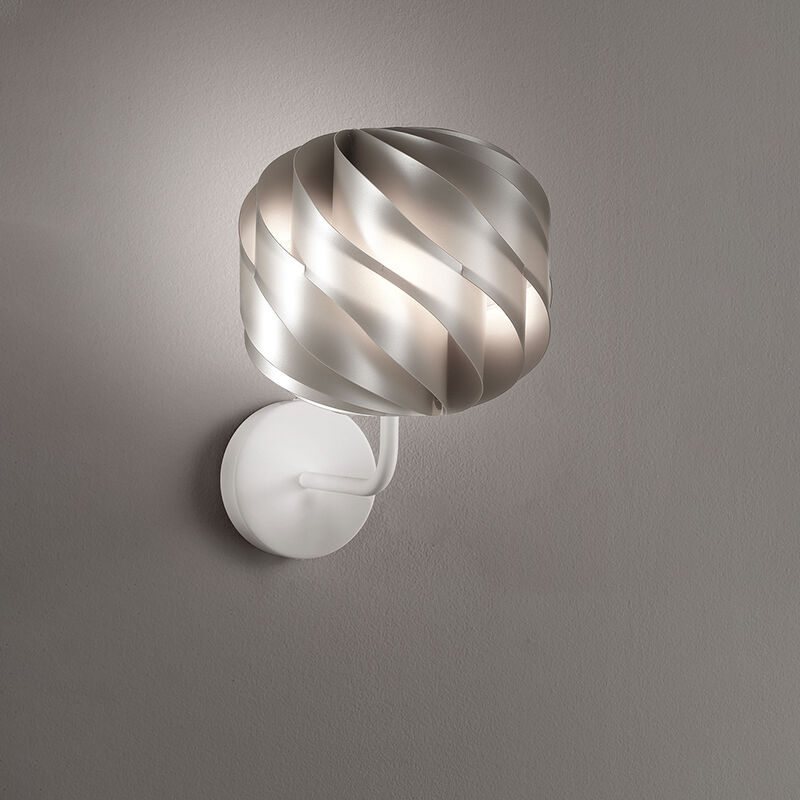Image of Linea Zero - Applique Moderna Globe 1 Luce In Polilux Silver Made In Italy - Argento
