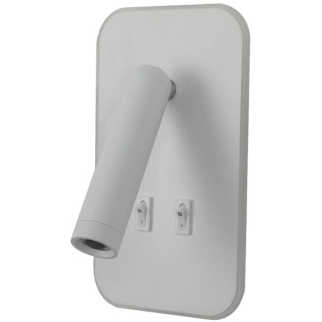 Applique moderna lettura bianca LED 8W con interruttore