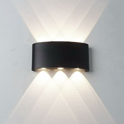 APPLIQUE MODERNA LUCE A LED LAMPADA DA PARETE MURO DA 16W PER ESTERNO NERO LUCE NATURALE 4000K