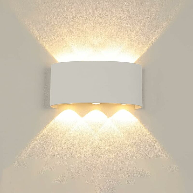 Image of Partenopea Universo - applique moderna luce a led lampada da parete muro da 6W per esterno bianca luce calda 3000K