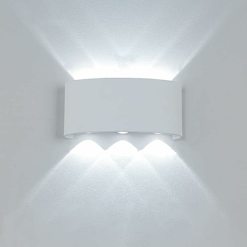 Image of Applique Moderna Luce A Led Lampada Da Parete Muro Da 6w Per Esterno Bianca Luce Fredda 6500k