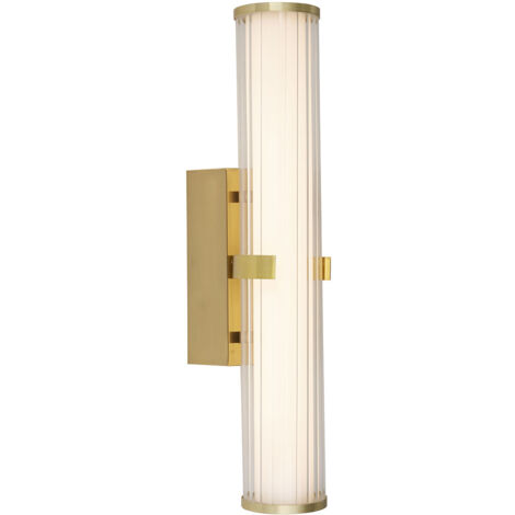 Applique Moderna Morsetto Acciaio Oro Vetro Bianco Led 19W 3000K