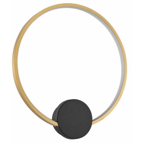 Applique moderna nera anello oro 30cm LED 12W Reality