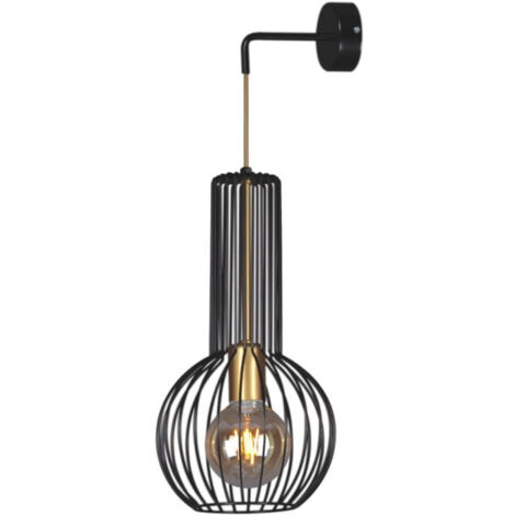 Applique moderna nera in metallo Kaja Arvi K-4523 E27