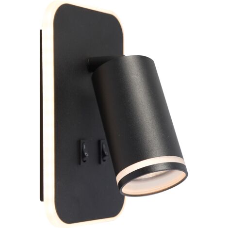 Applique moderna nera orientabile GU10+LED Pipe Milagro
