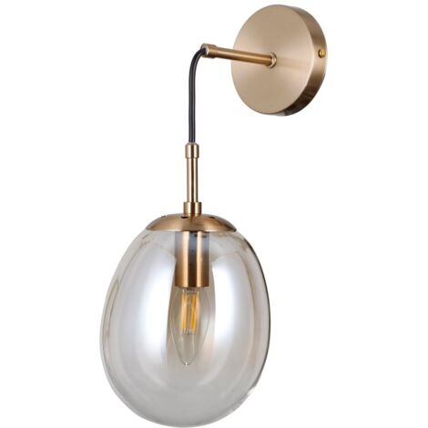 Applique moderna oro vetro ambra 1xE14 5W Italux Meolo