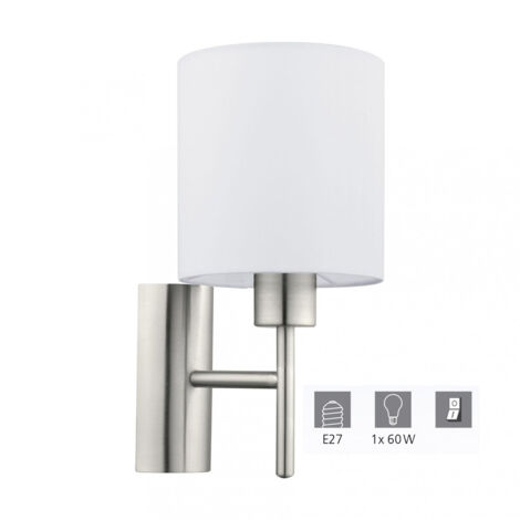 Applique Moderna Pasteri Acciaio Nichel Satinato Luce E27 Ip20