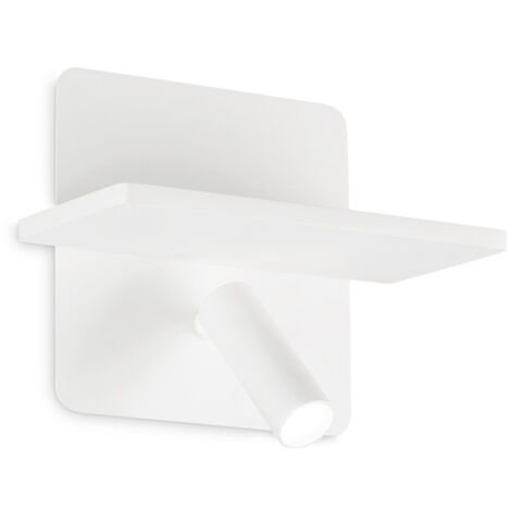 Applique Moderna Piano Metallo Bianco 2 Luci Led 10W 3000K Luce Calda