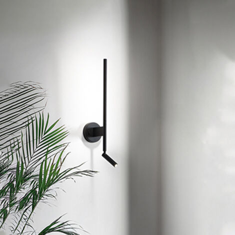 Applique Moderna Ramon Metallo Nero Acrilico Led 12W 3000K