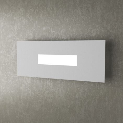 Applique Moderna Rettangolare Wally Metallo Grigio 1 Luce 2G11 40Cm