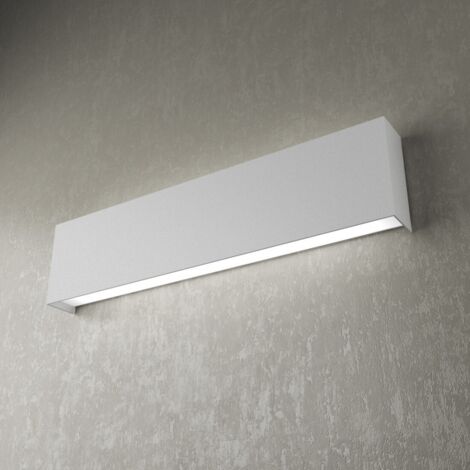 Applique Moderna Rettangolare Wally Metallo Grigio 1 Luce 2G11 49Cm