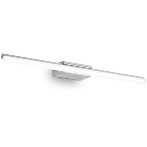 Applique Moderna Riflesso Alluminio Cromo Led 18W 3000K Luce Calda