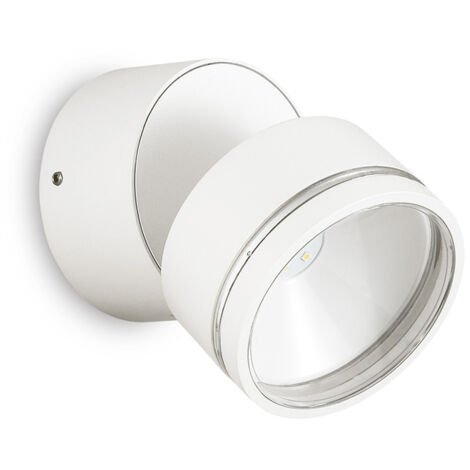 Applique Moderna Round Omega Metallo Bianco Led 7W 3000K Luce Calda