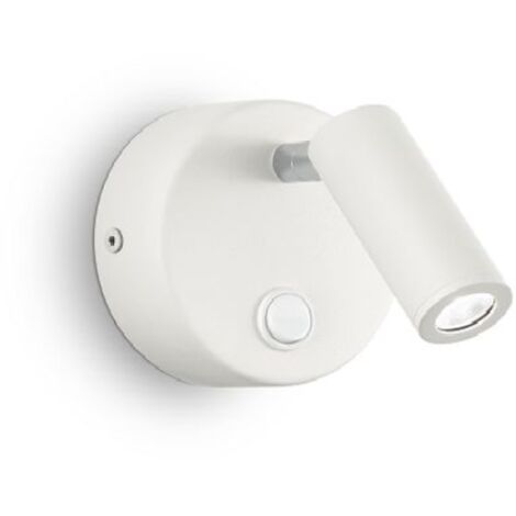 Applique Moderna Round Page Metallo Bianco Led 3W 3000K Luce Calda