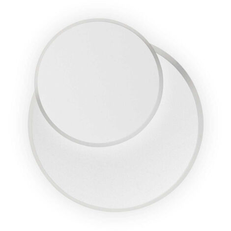 Applique Moderna Round Pouche Metallo Bianco Led 14W 3000K Luce Calda