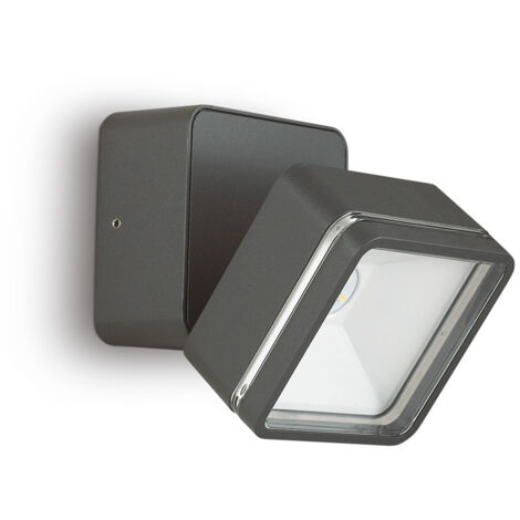Applique Moderna Square Omega Metallo Antracite Led 7W 4000K Luce Naturale