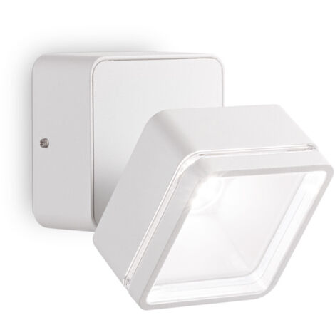 Applique Moderna Square Omega Metallo Bianco Led 7W 4000K Luce Naturale