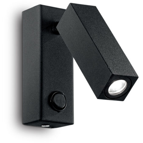 Applique Moderna Square Page Metallo Nero Led 3W 3000K Luce Calda