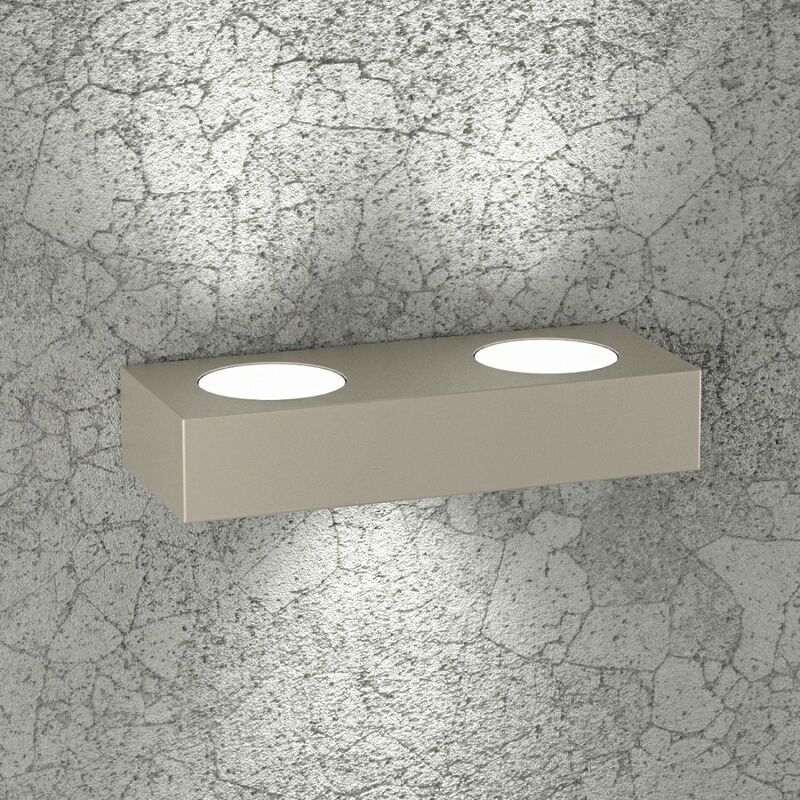 Image of Top-light - Applique moderna top light beaside 1190 a3 gx53 led metallo biemissione lampada parete, finitura metallo sabbia - Sabbia